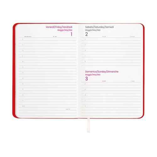 2026 daily planner with soft cover in thermo-reactive PU