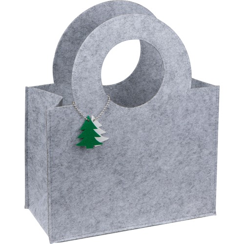Felt bag with fir tree pendant