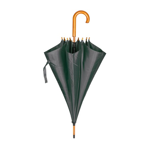 Automatic umbrella with wood shaft, ferrule and handle Automatic umbrella with wood shaft, ferrule and handle