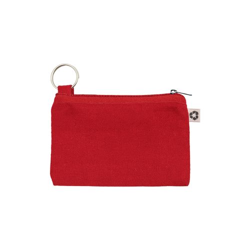 Pouch in recycled cotton 220 g/m2 with removable internal keyring