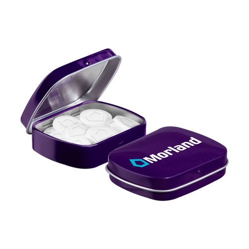 Mini scharnierblikje met logo mints Mini scharnierblikje met logo mints