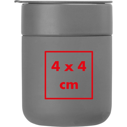 Drinkbeker van keramiek met een ommanteling van silicone, 340 ml