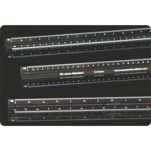 Plastic three-sided ruler