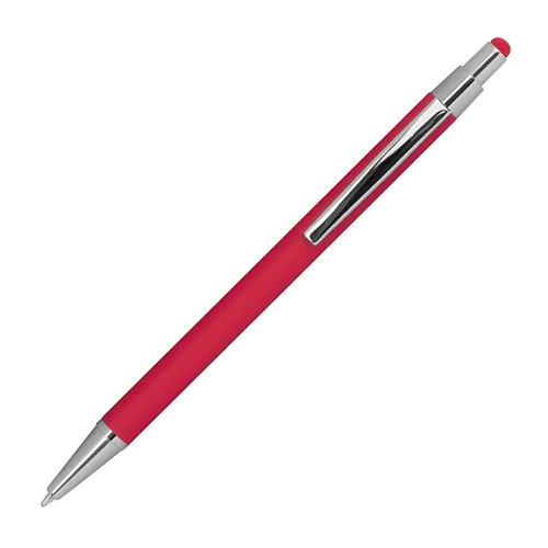 Metal ballpen with rubber coating and touch function Metal ballpen with rubber coating and touch function