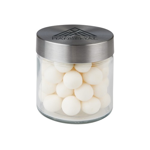Bocal en verre de 0,35 litre, rempli de bonbons Bocal en verre de 0,35 litre, rempli de bonbons