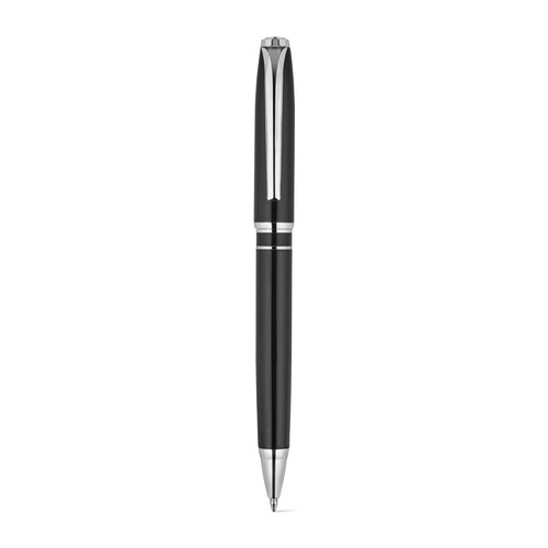 SARAMAGO. Coffret haut de gamme comprenant 1 stylo à bille et 1 stylo roller en cuivre et acier inoxydable, à encre bleue