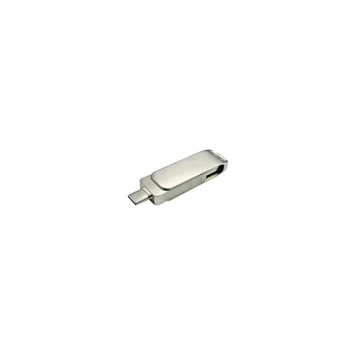 Clé USB 2en1 OTG 11 USB 3.0 Flash Disk 128 Go Argent
