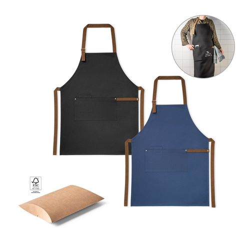 VESPER. Fartuch z płótna bawełnianego 100% (300 g/m²) z metalowymi detalami VESPER. Fartuch z płótna bawełnianego 100% (300 g/m²) z metalowymi detalami