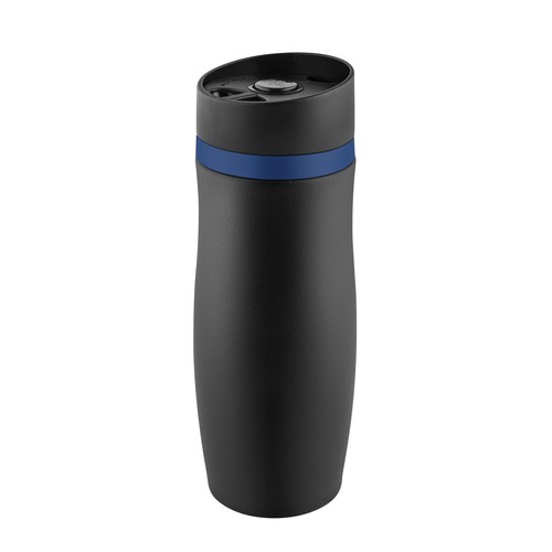 Metmaxx® thermo mug "CremaExtensaNero" noir/anneau bleu