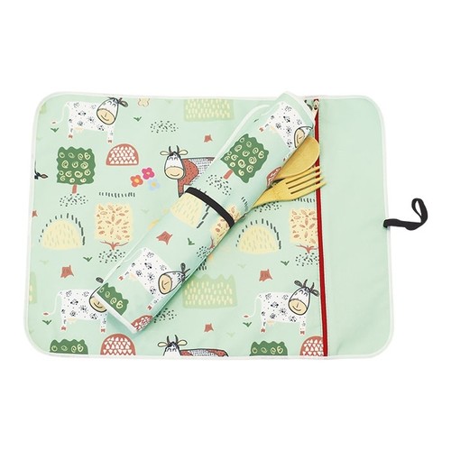 TABLE BASE WITH CUSTOMIZABLE RPET CUTLERY BAG TABLE BASE WITH CUSTOMIZABLE RPET CUTLERY BAG