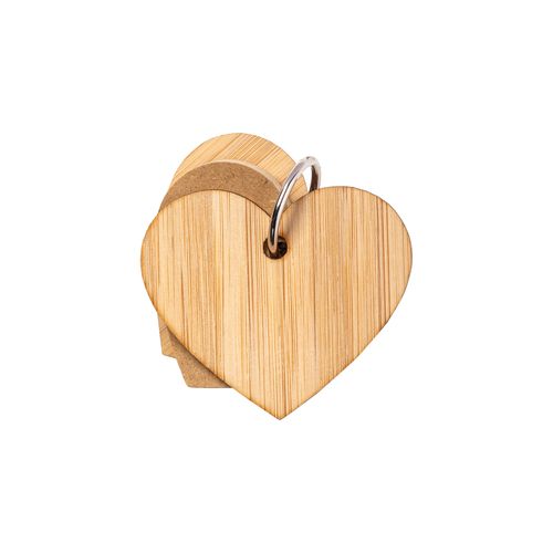 Heart-shaped sticky notes (80 pages), bamboo cover