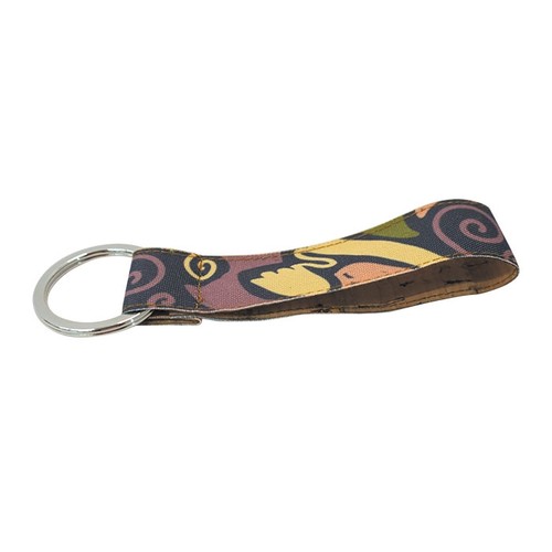 CUSTOMIZABLE POLYESTER AND CORK KEYCHAIN