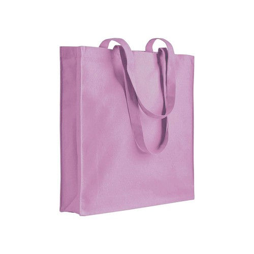 Bolsa de algodón con fuelle e asas largas. Bolsa de algodón con fuelle e asas largas.