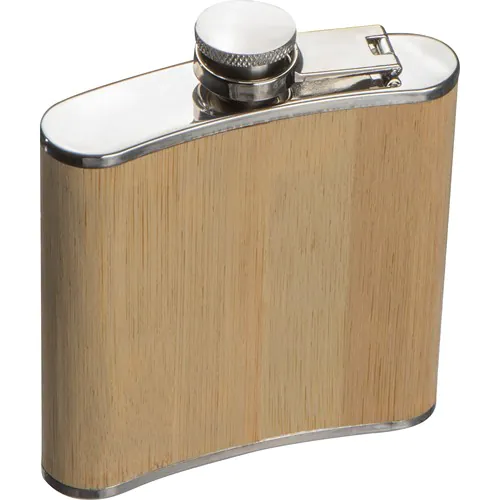 Hip flask with bamboo cover Hip flask with bamboo cover