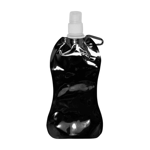 Gourde en PE/PET repliable (480ml), avec mousqueton (27 cm de haut pour 10,5 cm de largeur