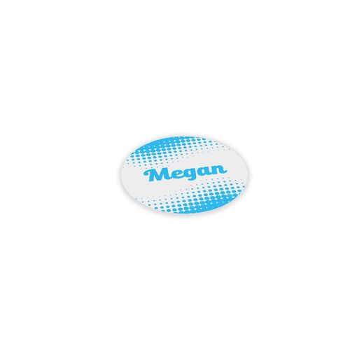 Badge Megan, Round, 40 mm, Needle, Print in full color Badge Megan, Round, 40 mm, Needle, Print in full color