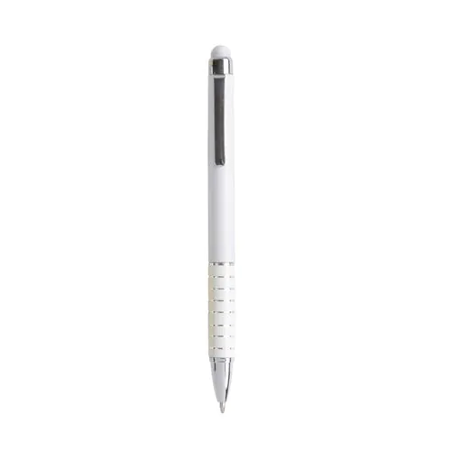Twist pen with white plastic barrel and coloured aluminium grip, matching the touchscreen Twist pen with white plastic barrel and coloured aluminium grip, matching the touchscreen