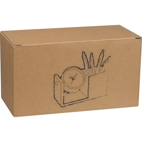 Estuche de bambú con reloj analógico