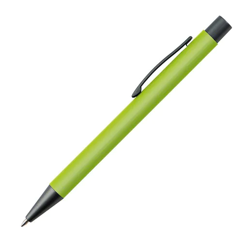 Plastic ballpoint pen with metal clip