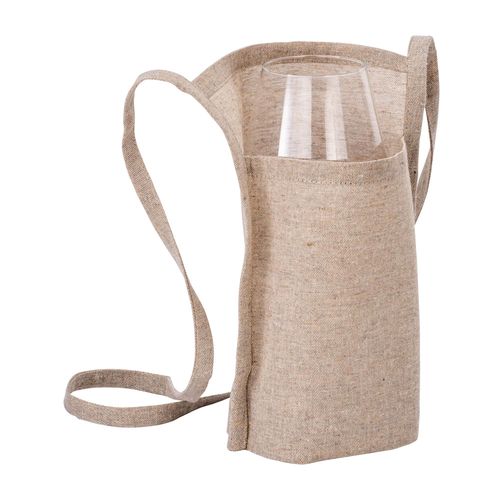 Tasting glass holder in recycled cotton 150g/m2, with 90 cm string.