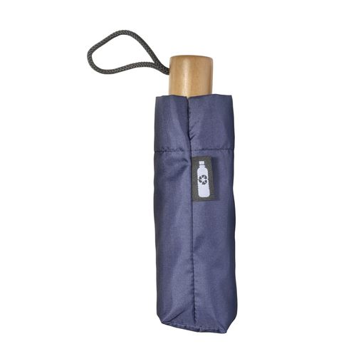 Mini ombrello manuale in R-PET con manico di legno