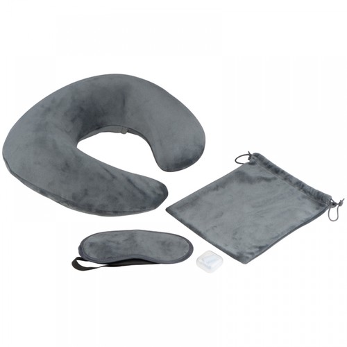 Travel set with neck pillow, sleep mask, and laundry bag Travel set with neck pillow, sleep mask, and laundry bag
