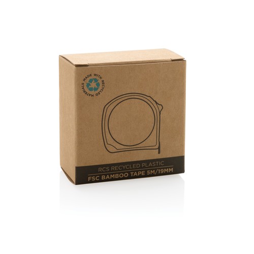 Mètre ruban 5M/19mm en plastique recyclé RCS et bambou Mètre ruban 5M/19mm en plastique recyclé RCS et bambou