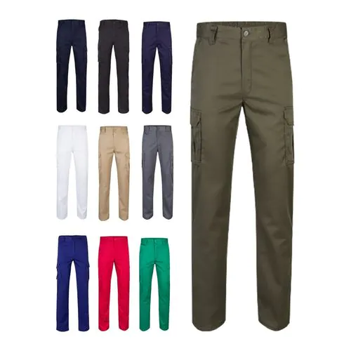 VL LUGH. Pantalón elástico multibolsillos (240g/m²) en algodón (46%), EME (38%) y poliéster (16%)