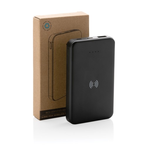 RCS recycled plastic 5.000 mAh 5W wireless powerbank RCS recycled plastic 5.000 mAh 5W wireless powerbank