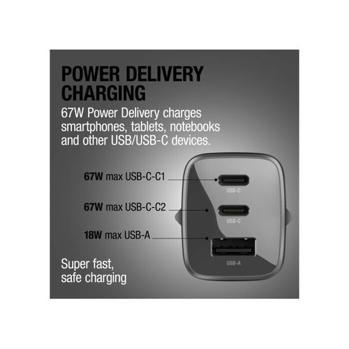 Fresh 'n Rebel 67W Laptop Fast Charger GaN USB-C & USB-A Fresh 'n Rebel 67W Laptop Fast Charger GaN USB-C & USB-A