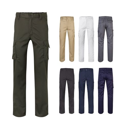 VL PAN. Pantaloni elasticizzati con diverse tasche (290g/m²), in cotone (46%), EME (38%) e poliestere (16%)