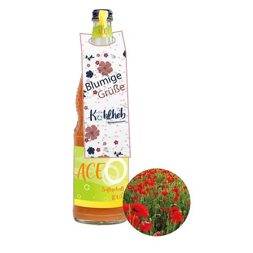 Seed paper bottle tags - Poppy, printing 4/0-c Seed paper bottle tags - Poppy, printing 4/0-c