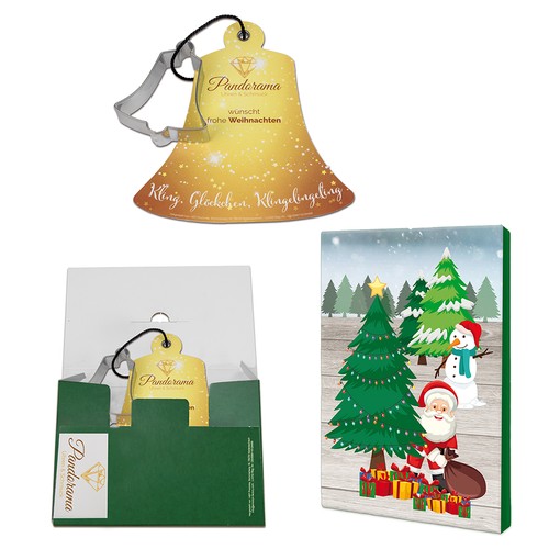 Baking-shape with recipe book bell - in a Christmas packaging (neutral)