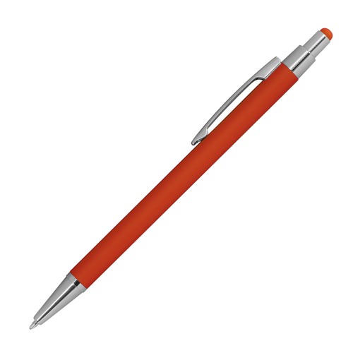 Metal ballpen with rubber coating and touch function Metal ballpen with rubber coating and touch function