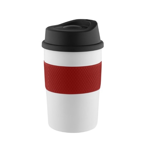 Metmaxx® "CremaCoffeeHouse" thermo mug white/ring red Metmaxx® "CremaCoffeeHouse" thermo mug white/ring red