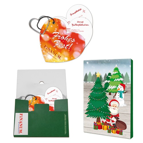 Baking-shapes with recipe book Christmas-heart - in a Christmas packaging (neutral)