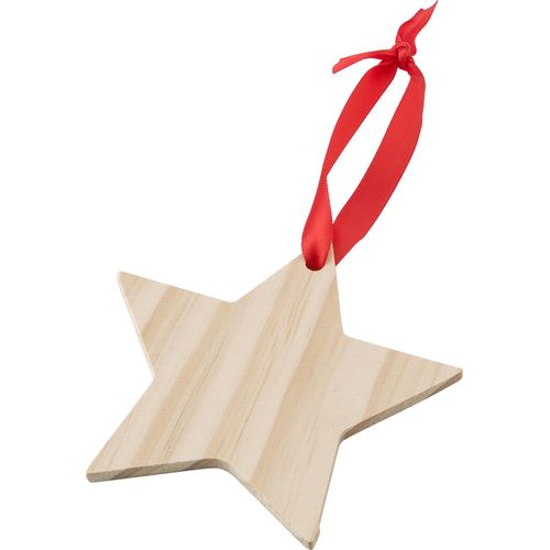 Adorno navideño de estrella de madera Caspian