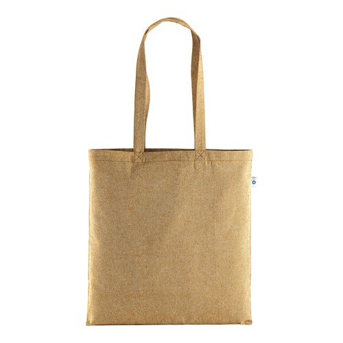 Shopper en coton recyclé 190 g/m2, anses longues, 38 X 42 cm Shopper en coton recyclé 190 g/m2, anses longues, 38 X 42 cm