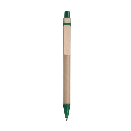 Penna a scatto, in cartoncino, con clip in legno