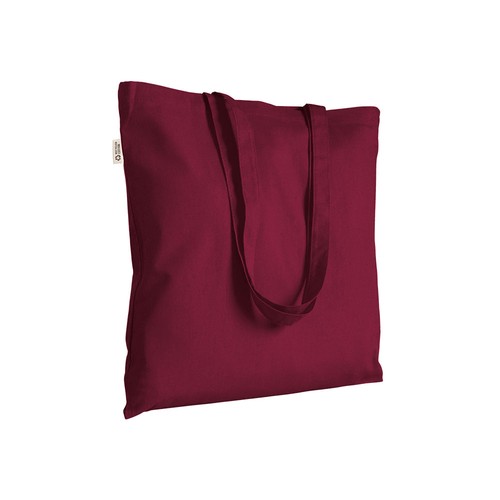 Plain-coloured shopper bag in 140 g/m2 recycled cotton. GRS certified
