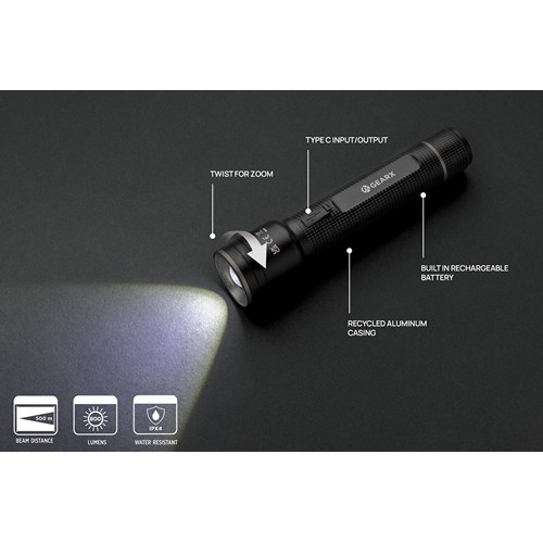 Gear X RCS gerecycled aluminium USB-oplaadbare zaklamp large