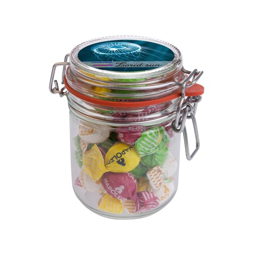 Maxi pot en verre 0,4 litre, rempli de bonbons