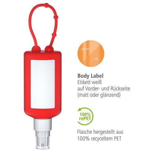 Lavender Spray, 50 ml Bumper red, Body Label (R-PET)