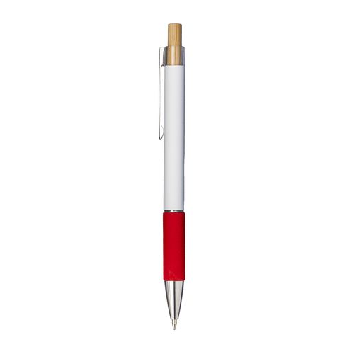 Boligrafo con pulsador de aluminio. Empunadura coloreada efecto aterciopelado Boligrafo con pulsador de aluminio. Empunadura coloreada efecto aterciopelado