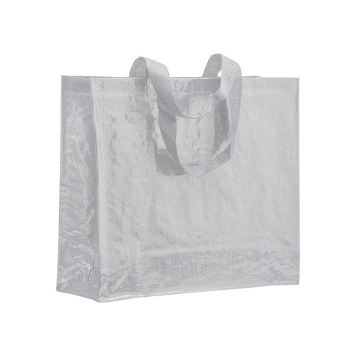 Bolsa de polipropileno laminado, asas cinta y fuelle Bolsa de polipropileno laminado, asas cinta y fuelle