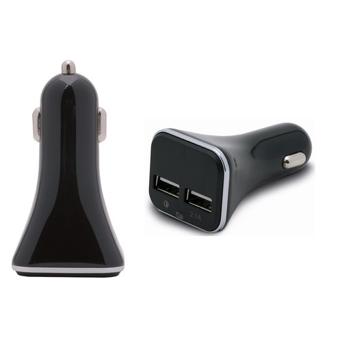 DOUBLE USB CAR PLASTIC CHARGER