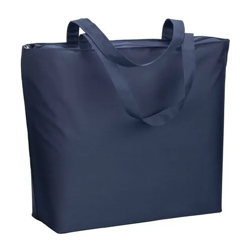 300D polyester beach bag with long handles and zip closure 300D polyester beach bag with long handles and zip closure