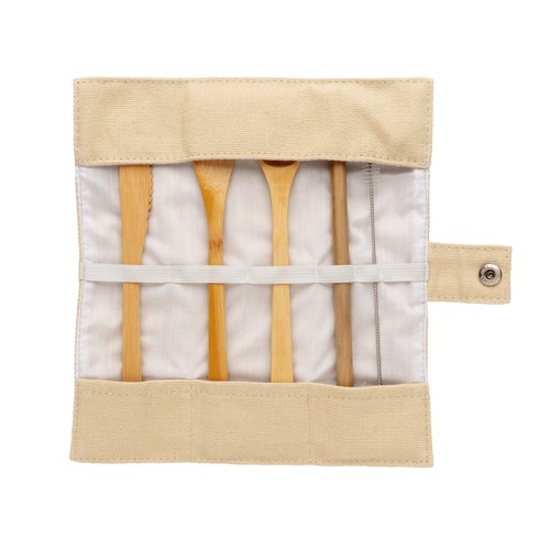Reusable bamboo travel cutlery set Reusable bamboo travel cutlery set