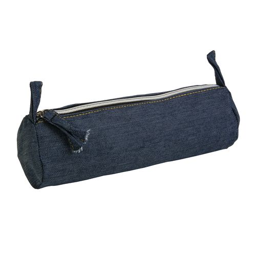 Beauty case en coton DENIM 220 g/m2 (85% coton - 15% polyester) avec fermeture éclair