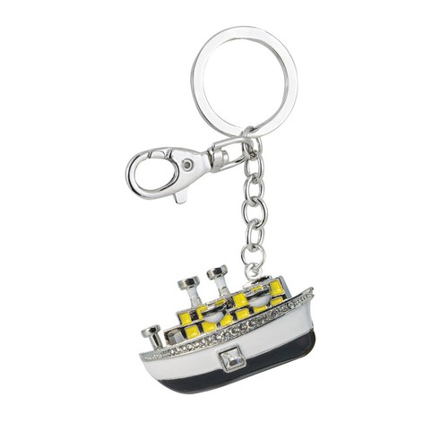 PORTE-CLES NAVIRE AVEC STRASS-NO BOX